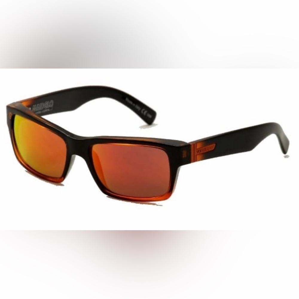 VonZipper Fulton Black Mindglo Sunglasses with Red Chrome Lenses